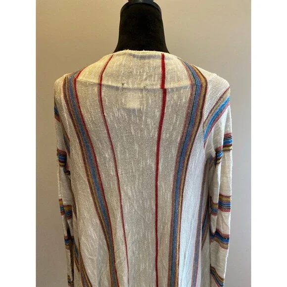 Sweet N Sinful Cardigan Striped Lightweight Distressed Southwest Look Sz Small - Picture 7 of 11